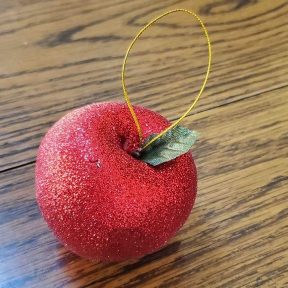 Set of 12 Sparkly Apple Ornaments | Glitter Holiday Decor - Picture 3 of 14